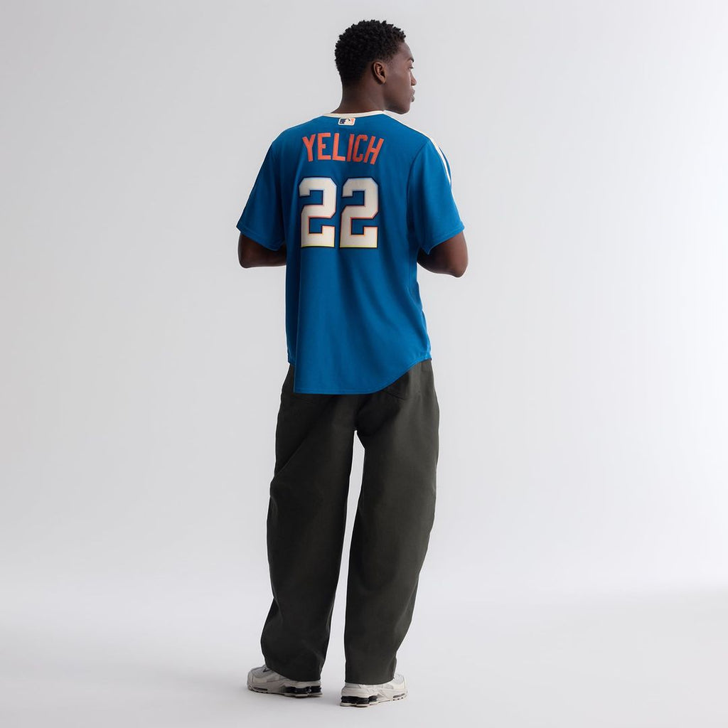 Milwaukee Brewers Christian Yelich 2026 City Connect Stadium Jersey | Mineral Blue