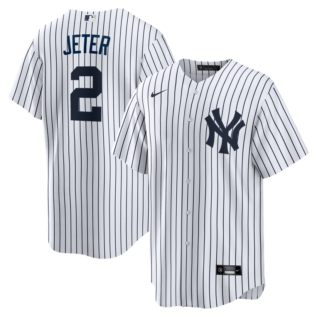 New York Yankees Derek Jeter Home Retired Replica Jersey | White