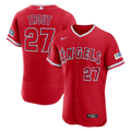 Los Angeles Angels Mike Trout Alternate Authentic Sponsor Patch Jersey | Red