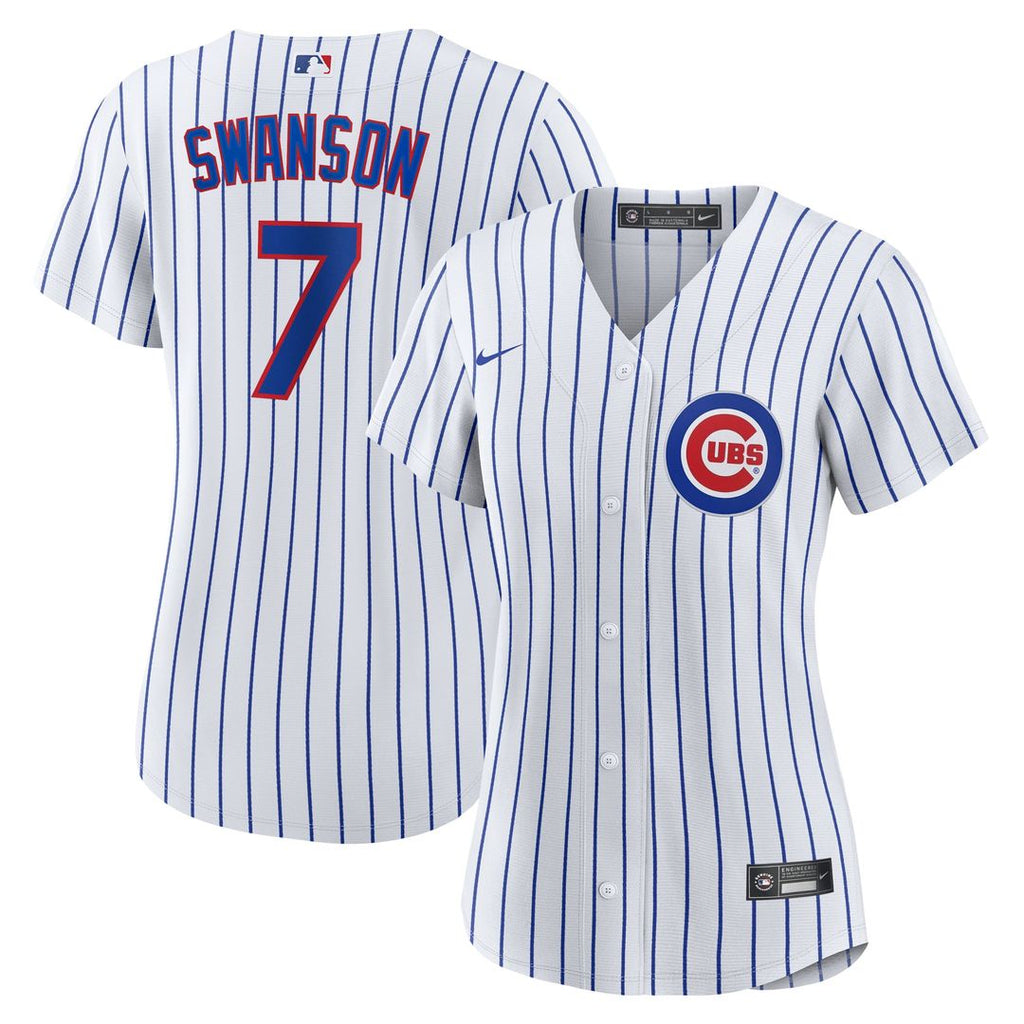 Chicago Cubs Dansby Swanson Women's Home Replica Jersey | White/Royal
