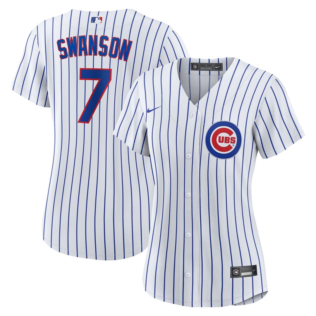 Chicago Cubs Dansby Swanson Women's Home Replica Jersey | White/Royal