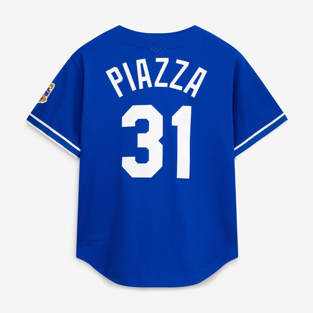 Los Angeles Dodgers Mike Piazza Cooperstown Mesh Batting Practice Button-Up Jersey | Royal