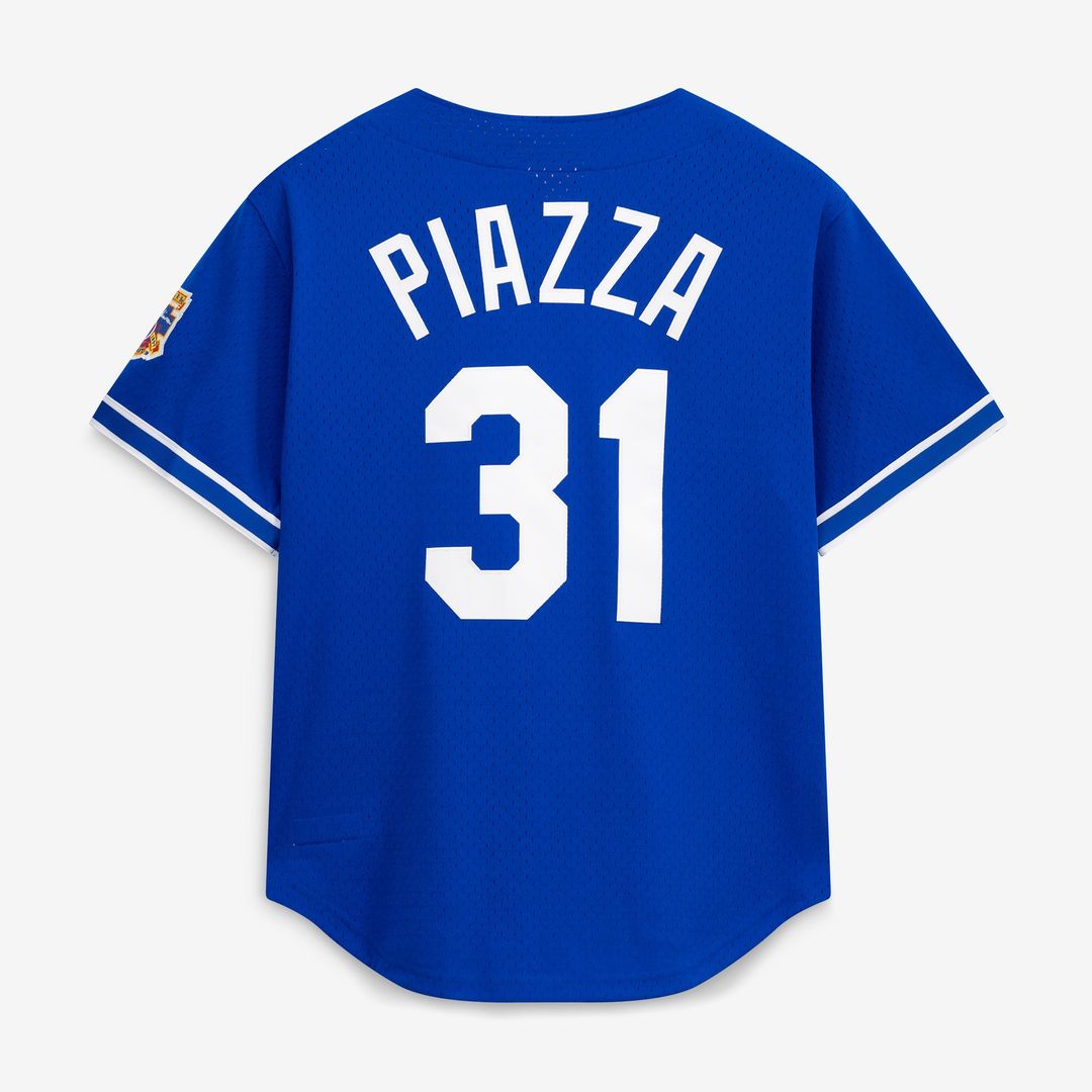 Los Angeles Dodgers Mike Piazza Cooperstown Mesh Batting Practice Button-Up Jersey | Royal