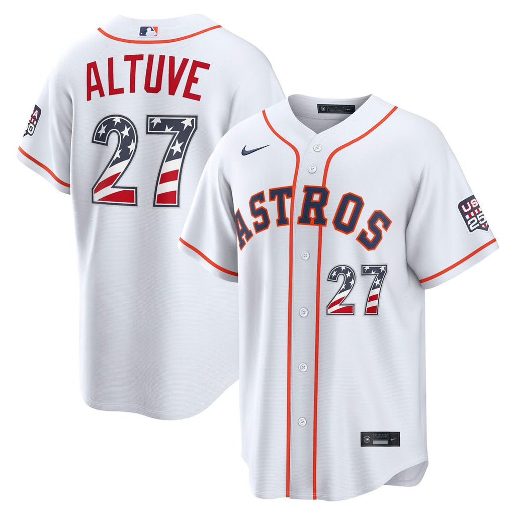 Houston Astros Jose Altuve USA 250 Fourth of July Home Stadium Jersey | White