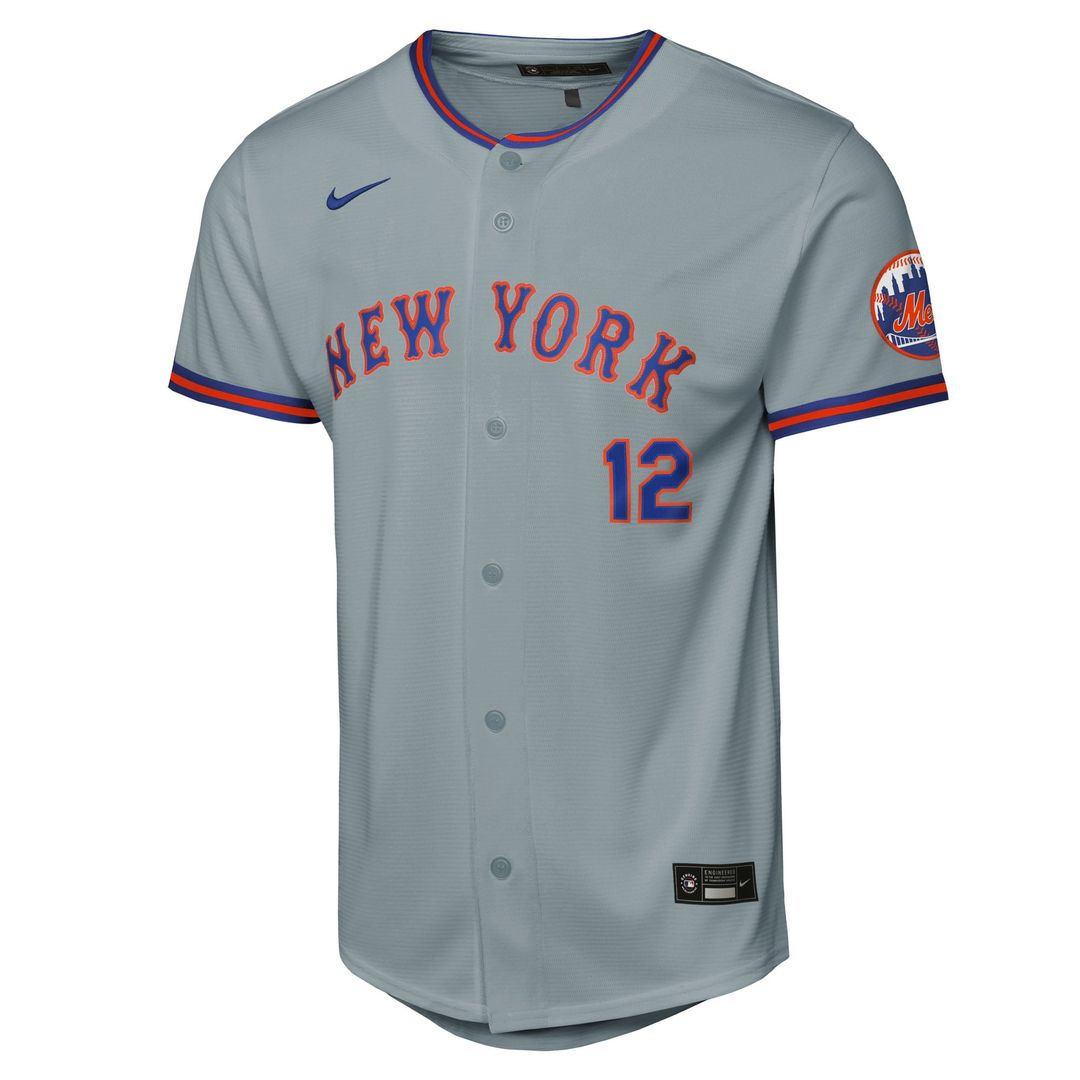 New York Mets Francisco Lindor Youth Road Stadium Jersey | Gray