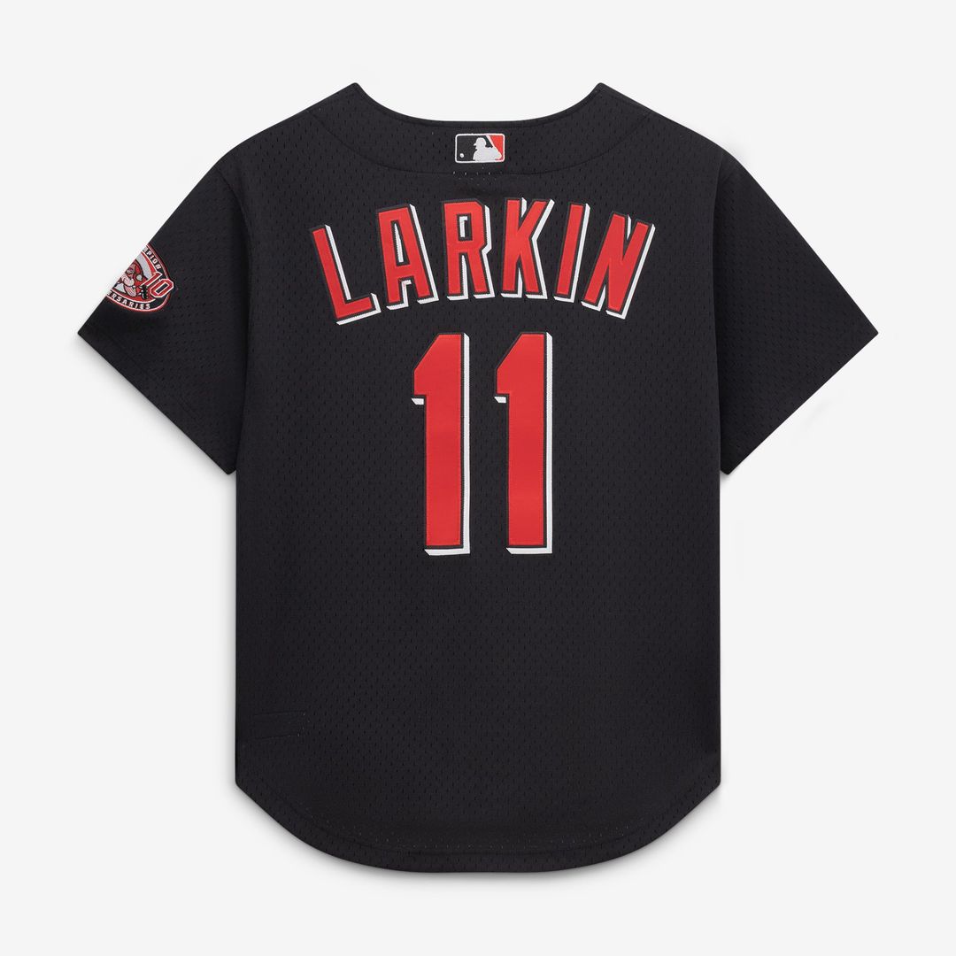 Cincinnati Reds Barry Larkin Throwback Cooperstown Mesh Batting Practice Jersey | Red