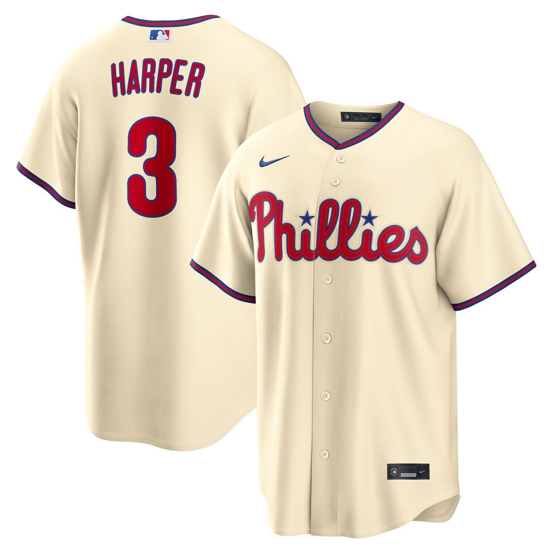 Philadelphia Phillies Bryce Harper Alternate Replica Jersey | Cream