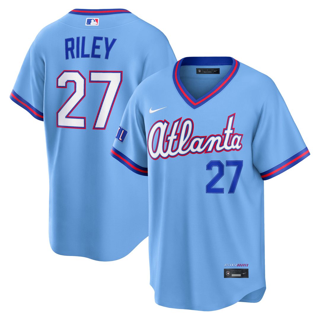 Atlanta Braves Austin Riley 2026 City Connect Stadium Jersey | Powder Blue