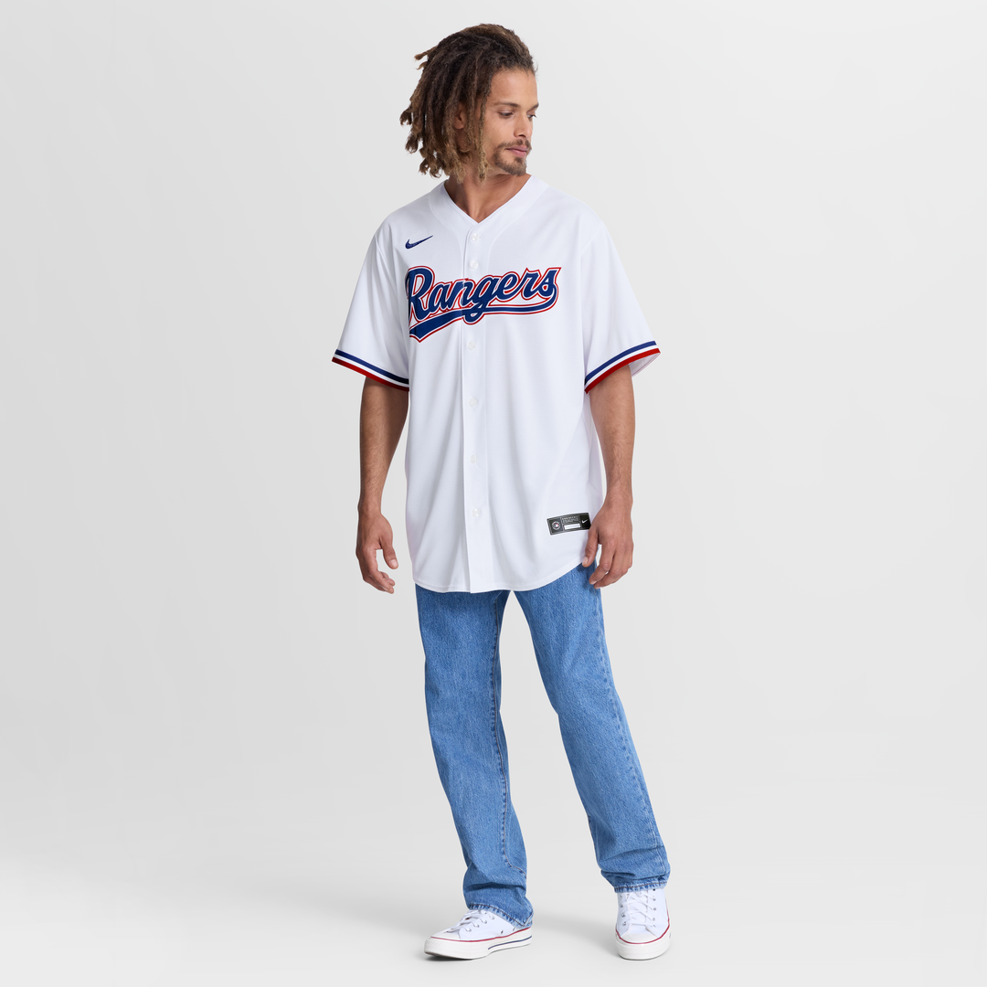 Texas Rangers Jake Burger Home Replica Jersey | White