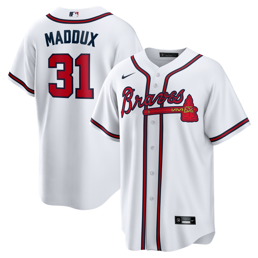 Atlanta Braves Greg Maddux Home Retired Replica Jersey | White