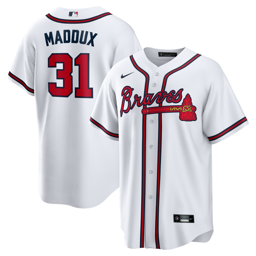Atlanta Braves Greg Maddux Home Retired Replica Jersey | White