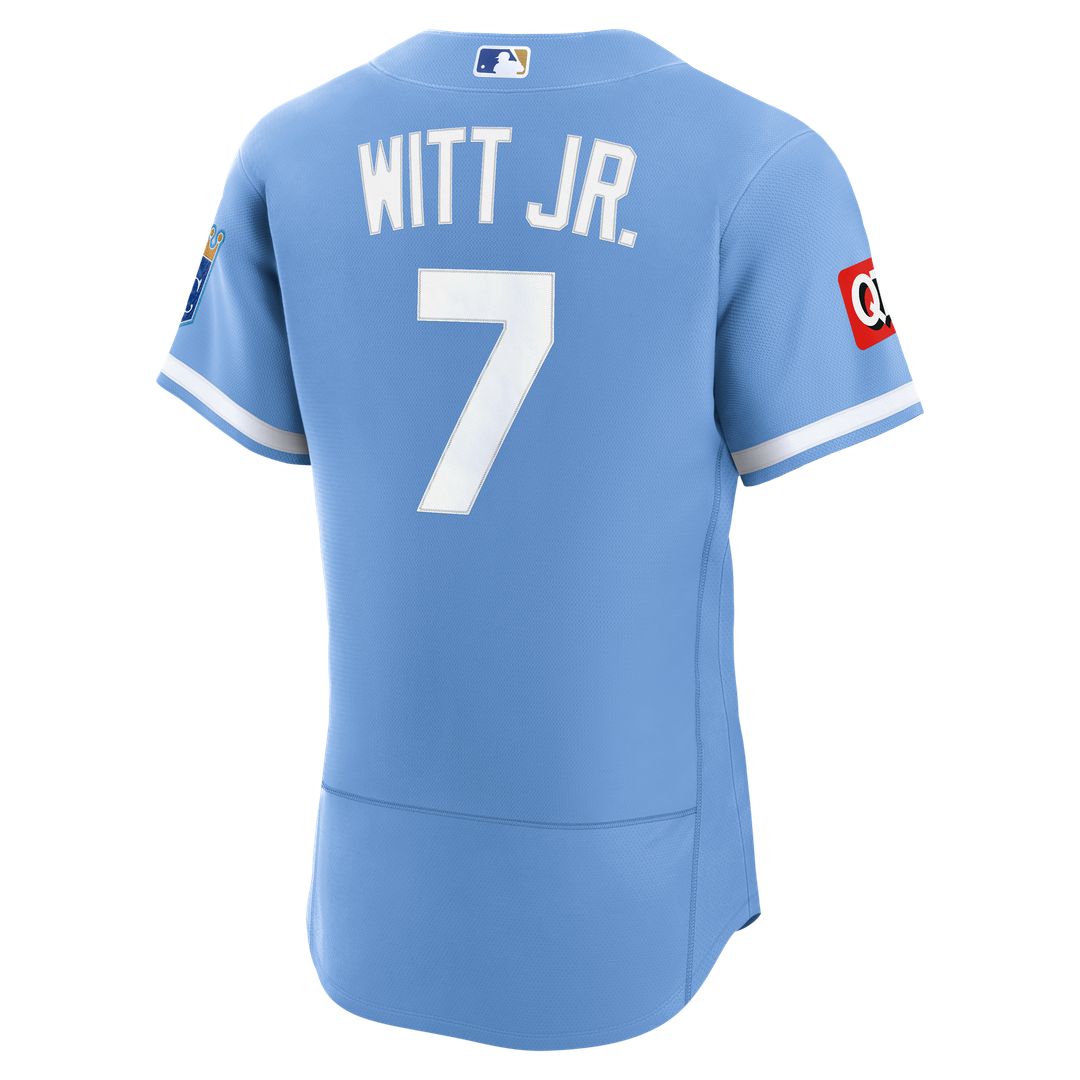 Kansas City Royals Bobby Witt Jr. Home Authentic Sponsor Patch Jersey | White