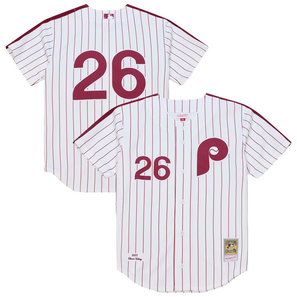 Philadelphia Phillies Chase Utley 2003 Cooperstown Authentic Jersey | White