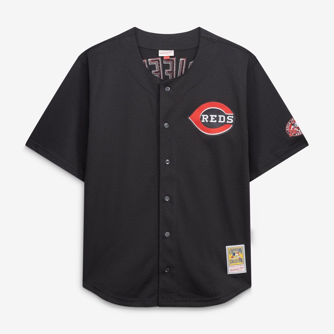Cincinnati Reds Ken Griffey Jr. Big & Tall Cooperstown Mesh Batting Practice Jersey | Black