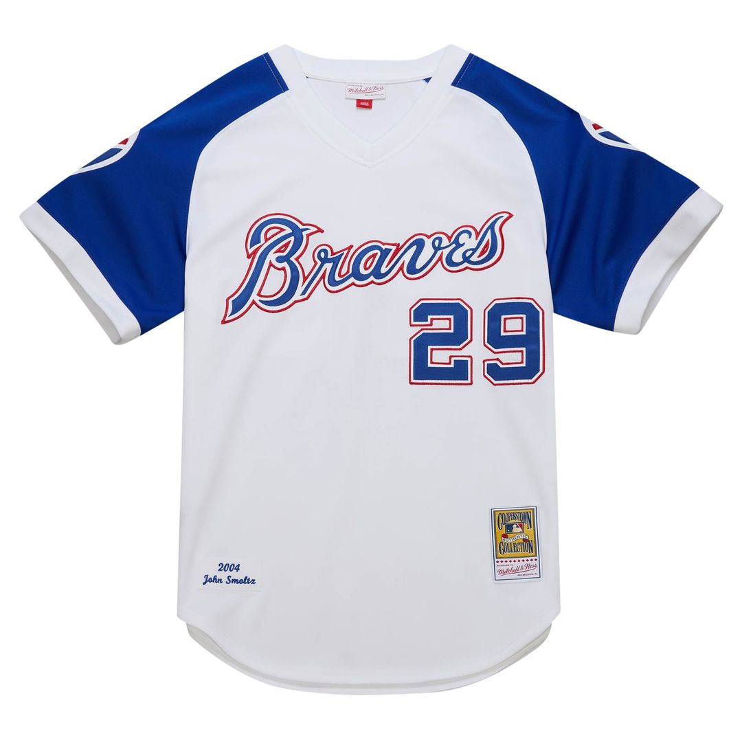 Atlanta Braves John Smoltz 2004 Cooperstown Authentic Throwback Jersey | White
