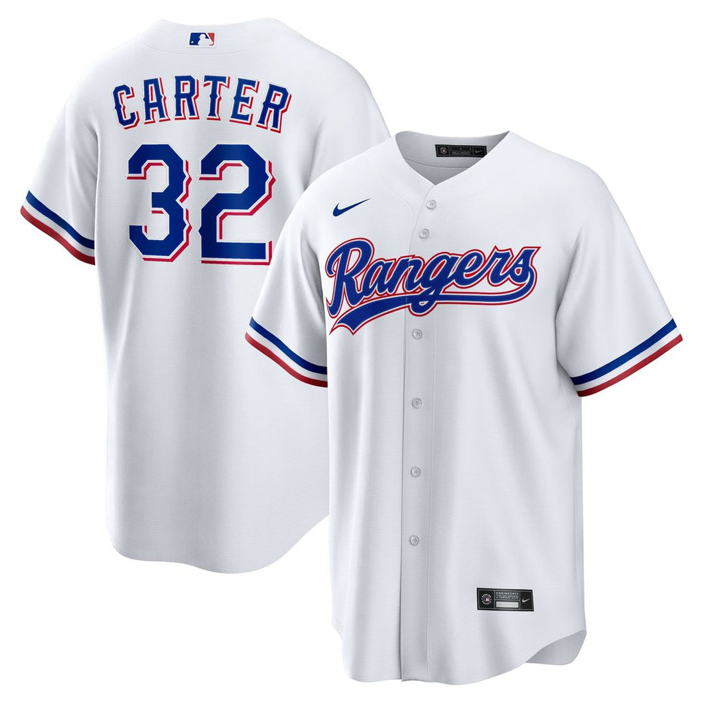 Texas Rangers Evan Carter Home Replica Jersey | White