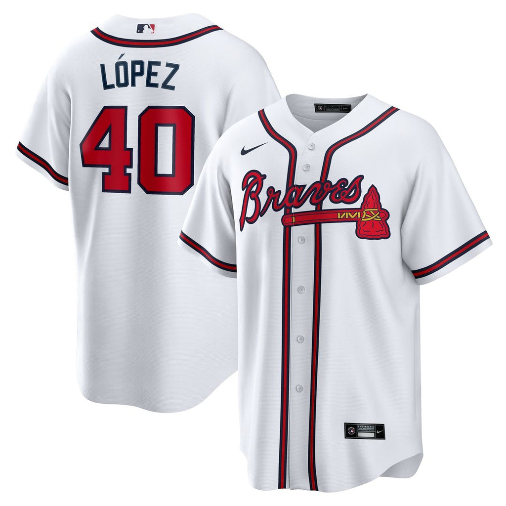 Atlanta Braves Reynaldo Lopez Home Replica Jersey | White