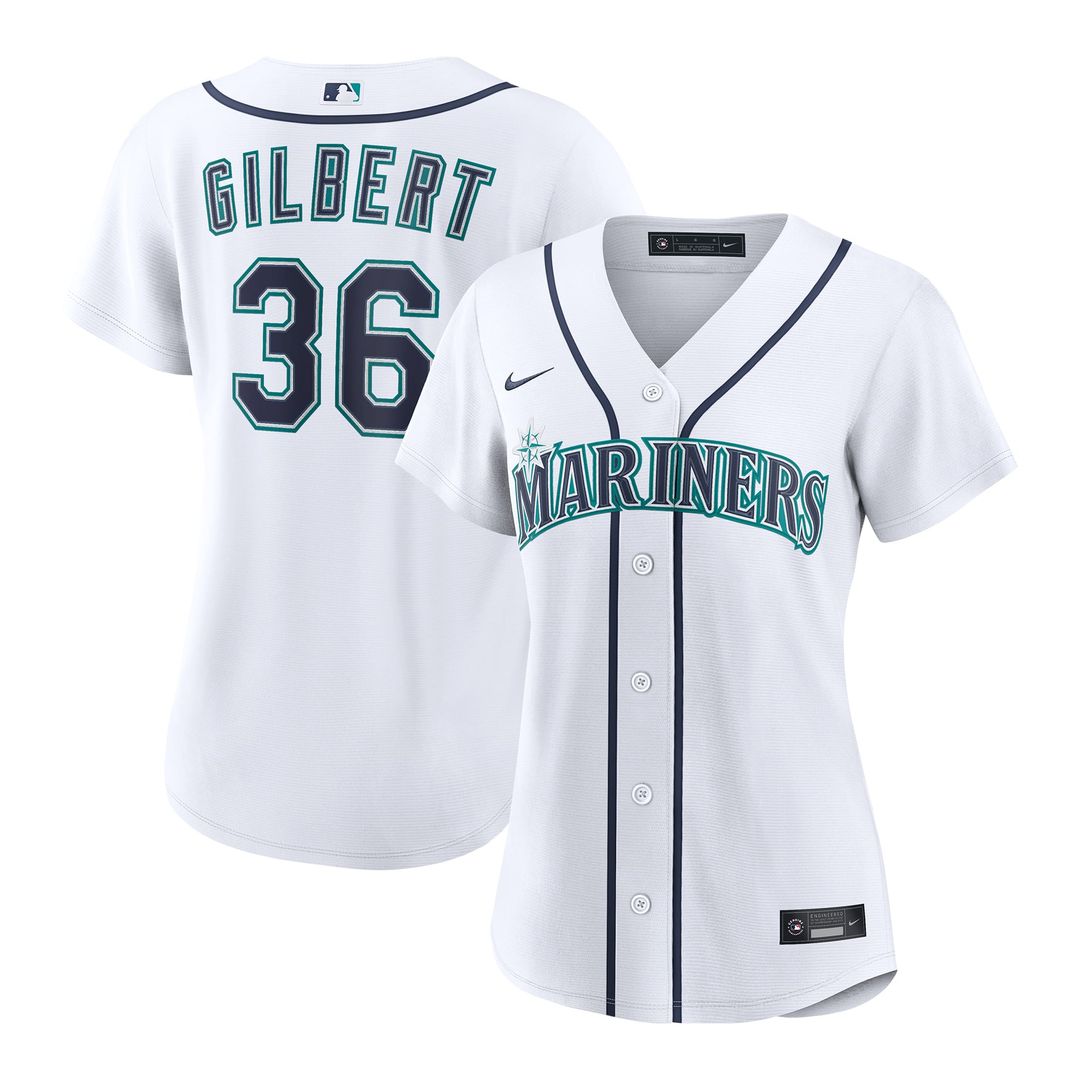 Seattle Mariners Logan Gilbert Women's Home Replica Jersey | White