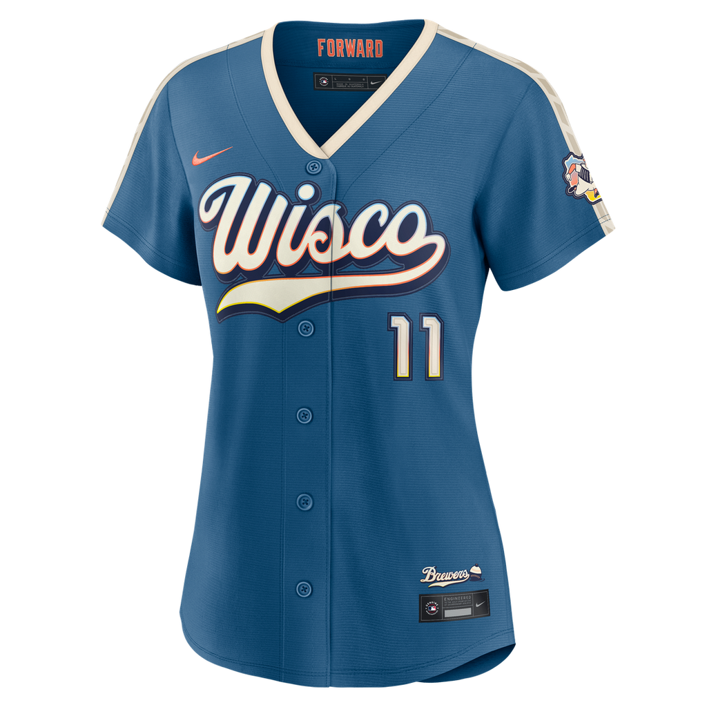 Milwaukee Brewers Jackson Chourio Women's 2026 City Connect Stadium Jersey | Mineral Blue