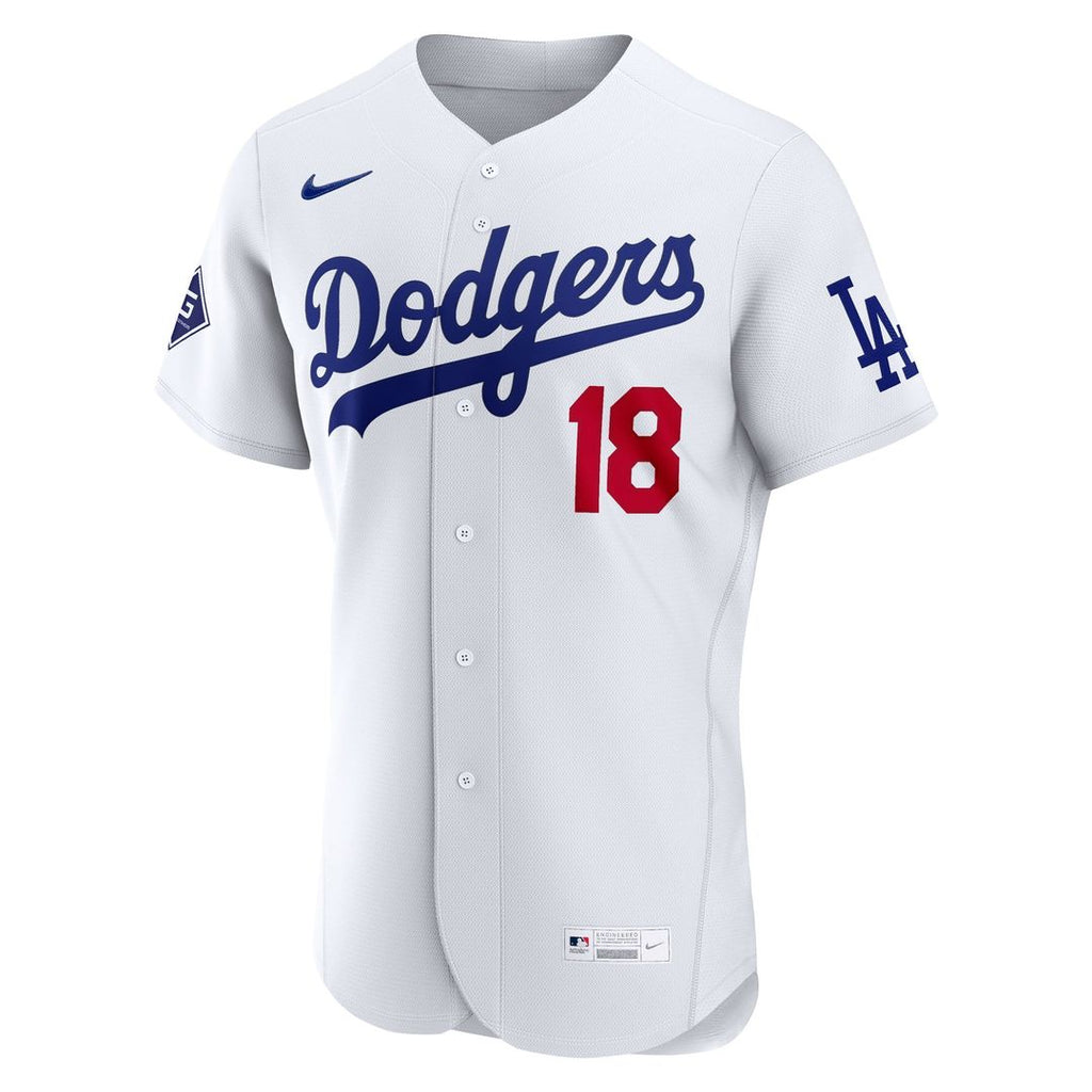 Los Angeles Dodgers Yoshinobu Yamamoto Home Authentic Sponsor Patch Jersey | White