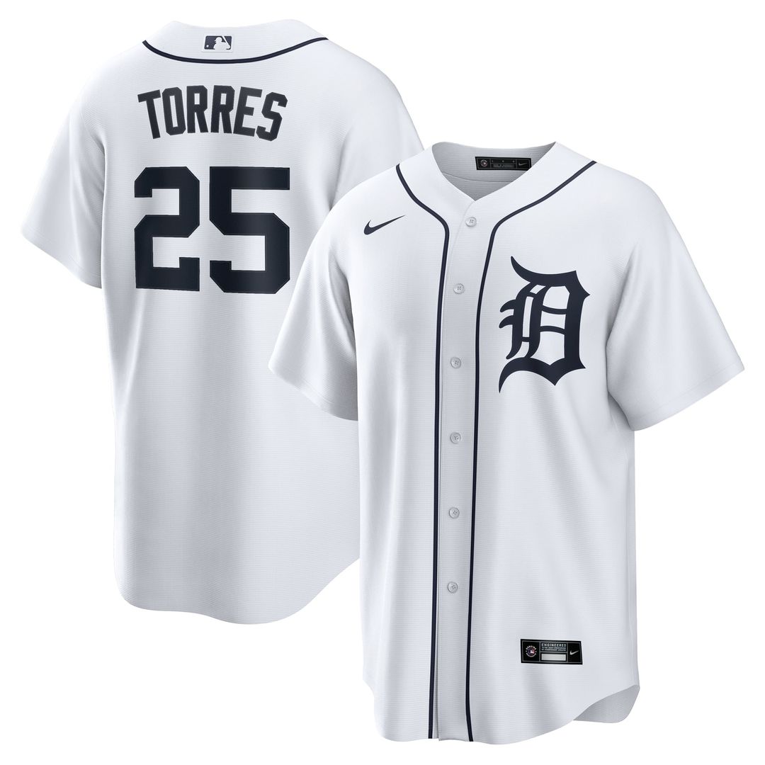 Detroit Tigers Gleyber Torres Home Replica Jersey | White