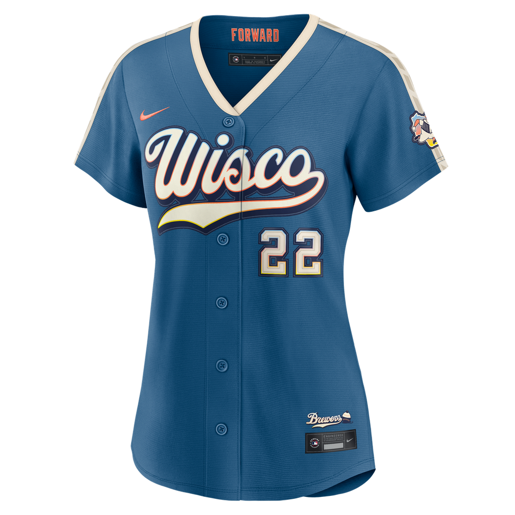 Milwaukee Brewers Christian Yelich Women's 2026 City Connect Stadium Jersey | Mineral Blue
