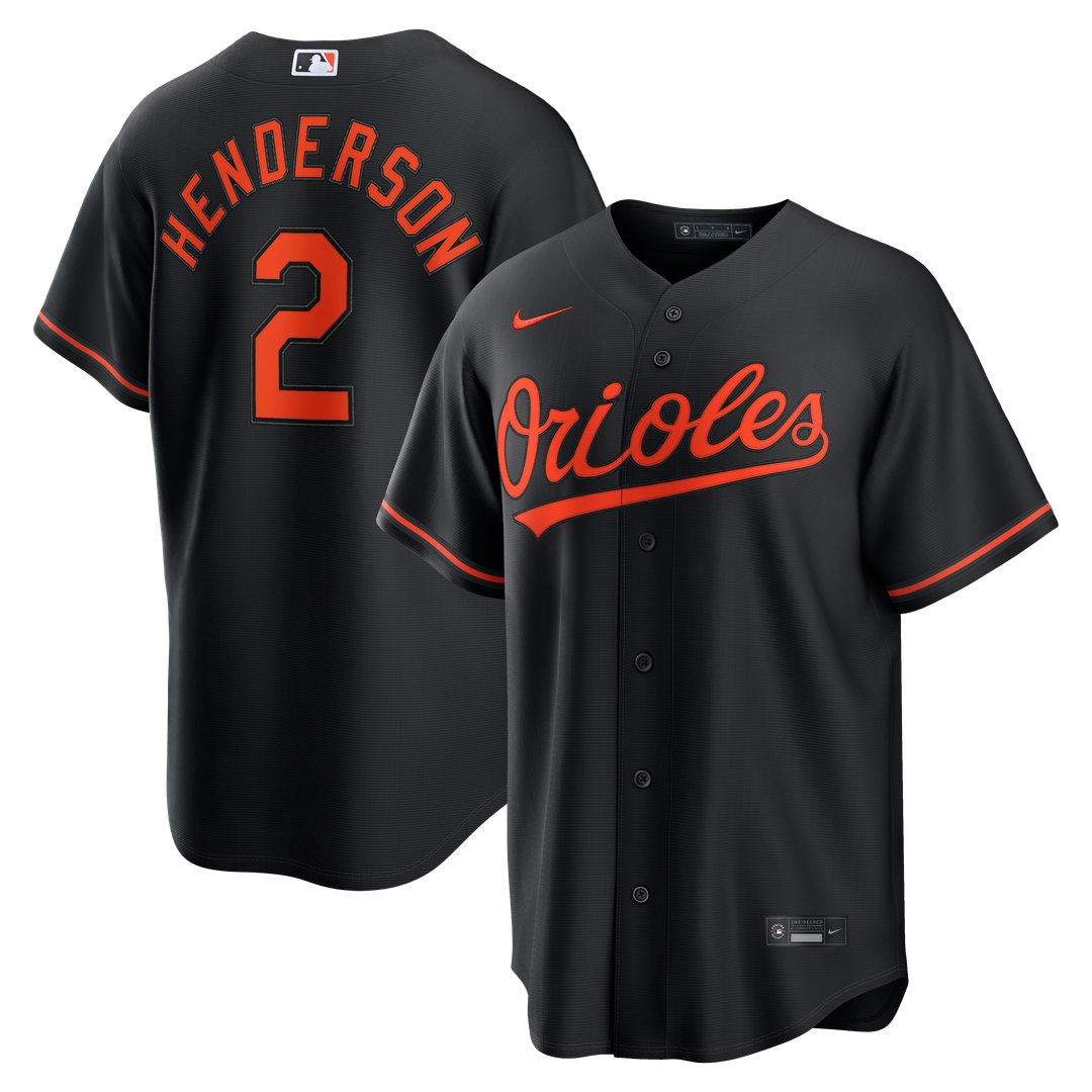 Baltimore Orioles Gunnar Henderson Alternate Replica Jersey | Black